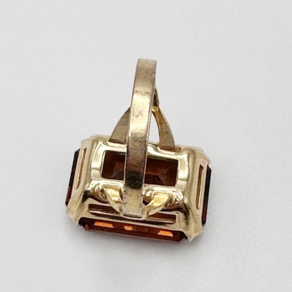 Vintage Emerald Cut Topaz Citrine Rhinestone Costume Cocktail Ring Size 8 - Picture 7 of 7